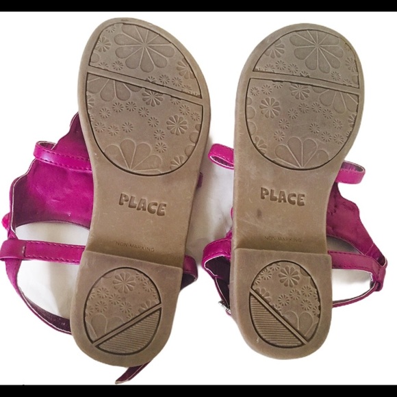 THE CHILDREN’S PLACE Toepost Sandals With Jewel Detail Hot Pink Girl Size 13 - Picture 11 of 12